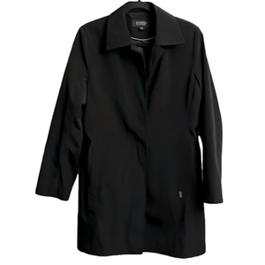 Trench Coat STUDIO by Liz Claiborne "Nataly" Black Button Size Medium